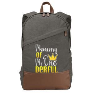 Mommy Of Mr Onederful 1st Birthday First Dad Matching Family Cute Gift Cotton Canvas Backpack