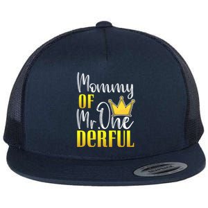 Mommy Of Mr Onederful 1st Birthday First Dad Matching Family Cute Gift Flat Bill Trucker Hat