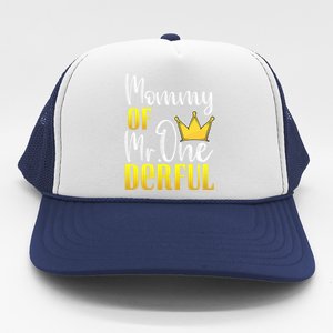 Mommy Of Mr Onederful 1st Birthday First Dad Matching Family Cute Gift Trucker Hat