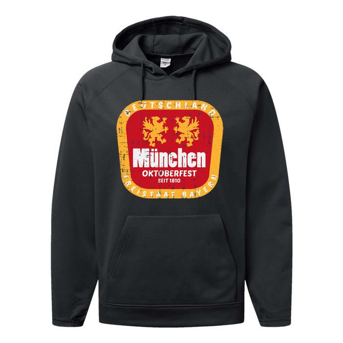 Munchen Oktoberfest Munich Bavarian Germany Performance Fleece Hoodie