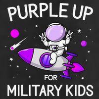 Month Of Military Child Astronaut Purple Up Military 7 Panel Mesh Trucker Snapback Hat