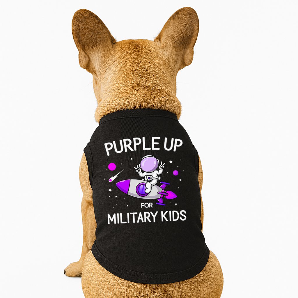 Month Of Military Child Astronaut Purple Up Military Doggie Tank