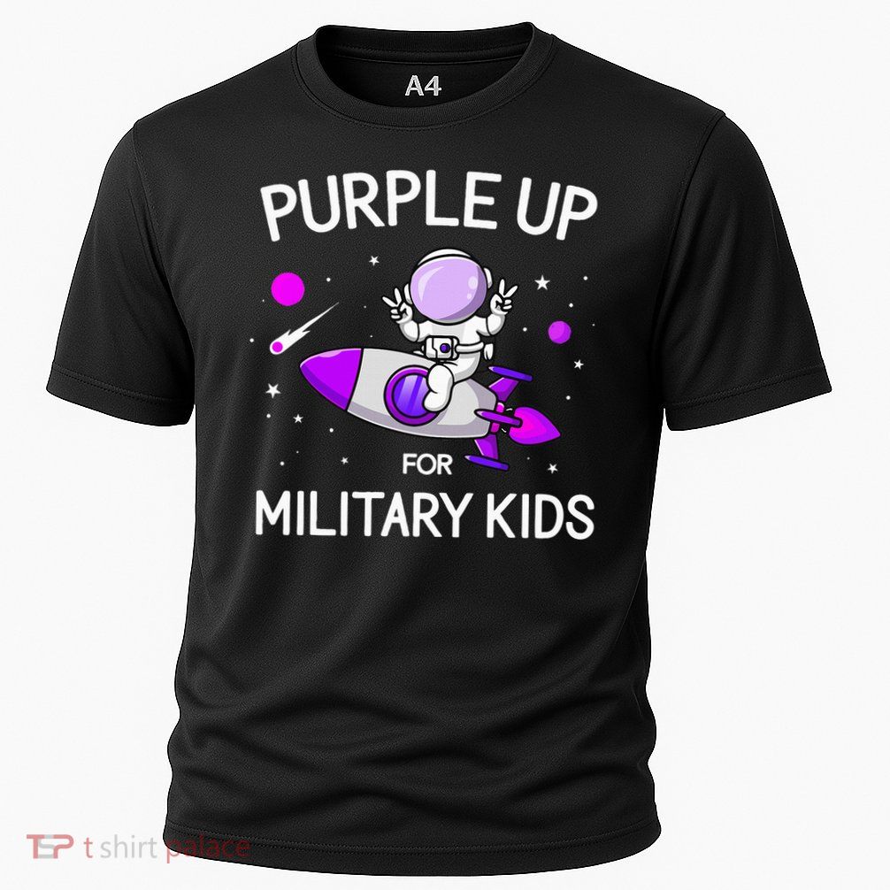 Month Of Military Child Astronaut Purple Up Military Performance Shirt