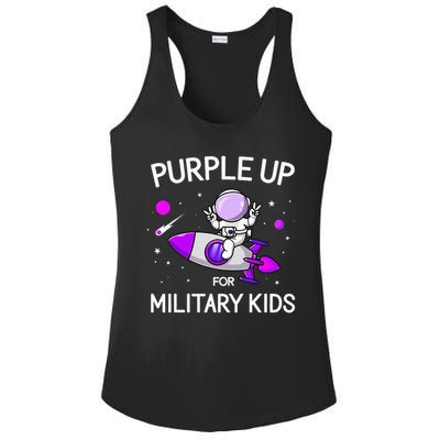 Month Of Military Child Astronaut Purple Up Military Ladies PosiCharge Competitor Racerback Tank