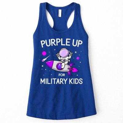 Month Of Military Child Astronaut Purple Up Military Womens Tank Top