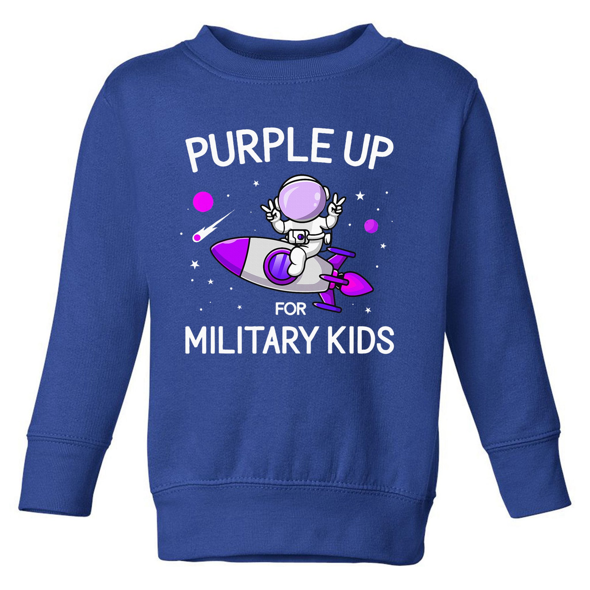 Month Of Military Child Astronaut Purple Up Military Toddler Sweatshirt