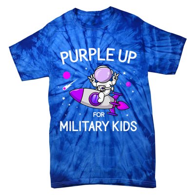 Month Of Military Child Astronaut Purple Up Military Tie-Dye T-Shirt