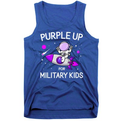 Month Of Military Child Astronaut Purple Up Military Tank Top