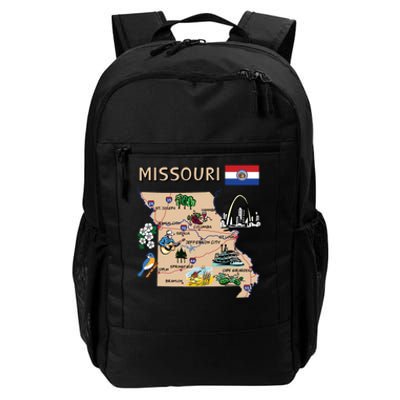 Map Of Missouri Landmarks Major Cities Roads Flag Daily Commute Backpack