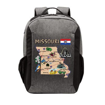 Map Of Missouri Landmarks Major Cities Roads Flag Vector Backpack