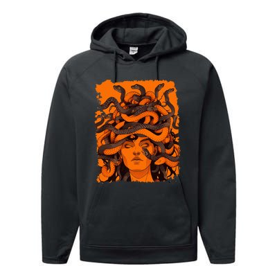 Medusa Orange Performance Fleece Hoodie