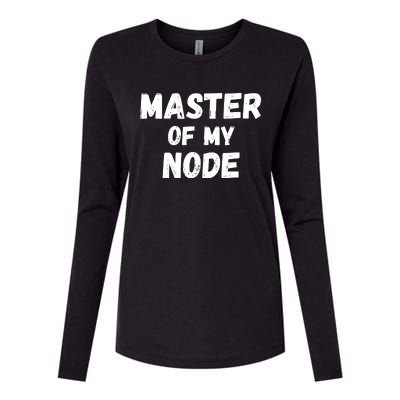 Master Of My Node, Bitcoin, Crypto, Blockchain, HODL Crypto Staking Womens Cotton Relaxed Long Sleeve T-Shirt