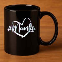 #MomLife 11oz C Handle Ceramic Mug