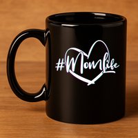 #MomLife 11oz C Handle Ceramic Mug