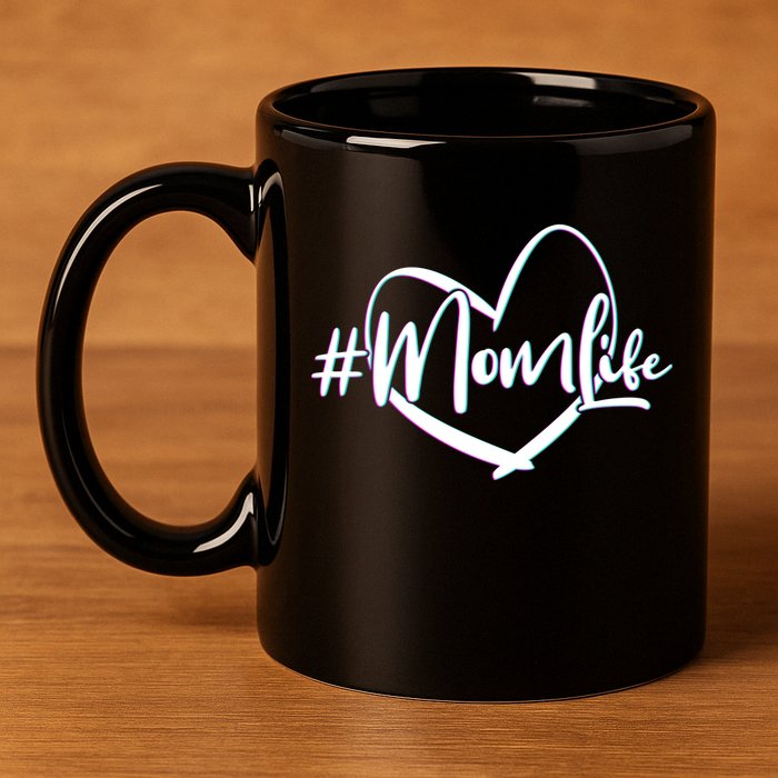 #MomLife 11oz C Handle Ceramic Mug
