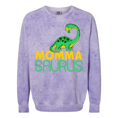 Momma Saurus Mommasaurus Dinosaur Cute Mom Colorblast Crewneck Sweatshirt