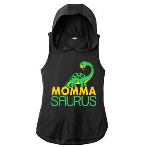 Momma Saurus Mommasaurus Dinosaur Cute Mom Ladies PosiCharge Tri-Blend Wicking Draft Hoodie Tank