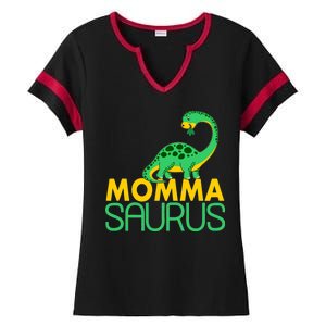 Momma Saurus Mommasaurus Dinosaur Cute Mom Ladies Halftime Notch Neck Tee