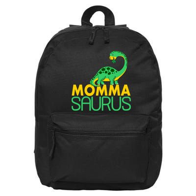 Momma Saurus Mommasaurus Dinosaur Cute Mom 16 in Basic Backpack