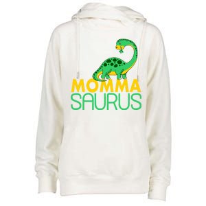 Momma Saurus Mommasaurus Dinosaur Cute Mom Womens Funnel Neck Pullover Hood