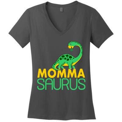 Momma Saurus Mommasaurus Dinosaur Cute Mom Women's V-Neck T-Shirt