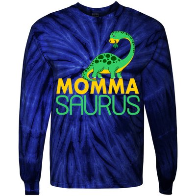 Momma Saurus Mommasaurus Dinosaur Cute Mom Tie-Dye Long Sleeve Shirt