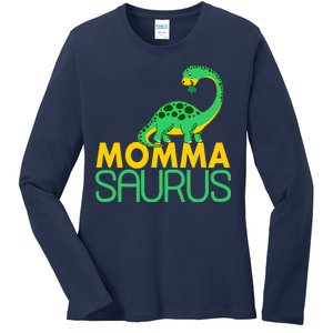 Momma Saurus Mommasaurus Dinosaur Cute Mom Ladies Long Sleeve Shirt