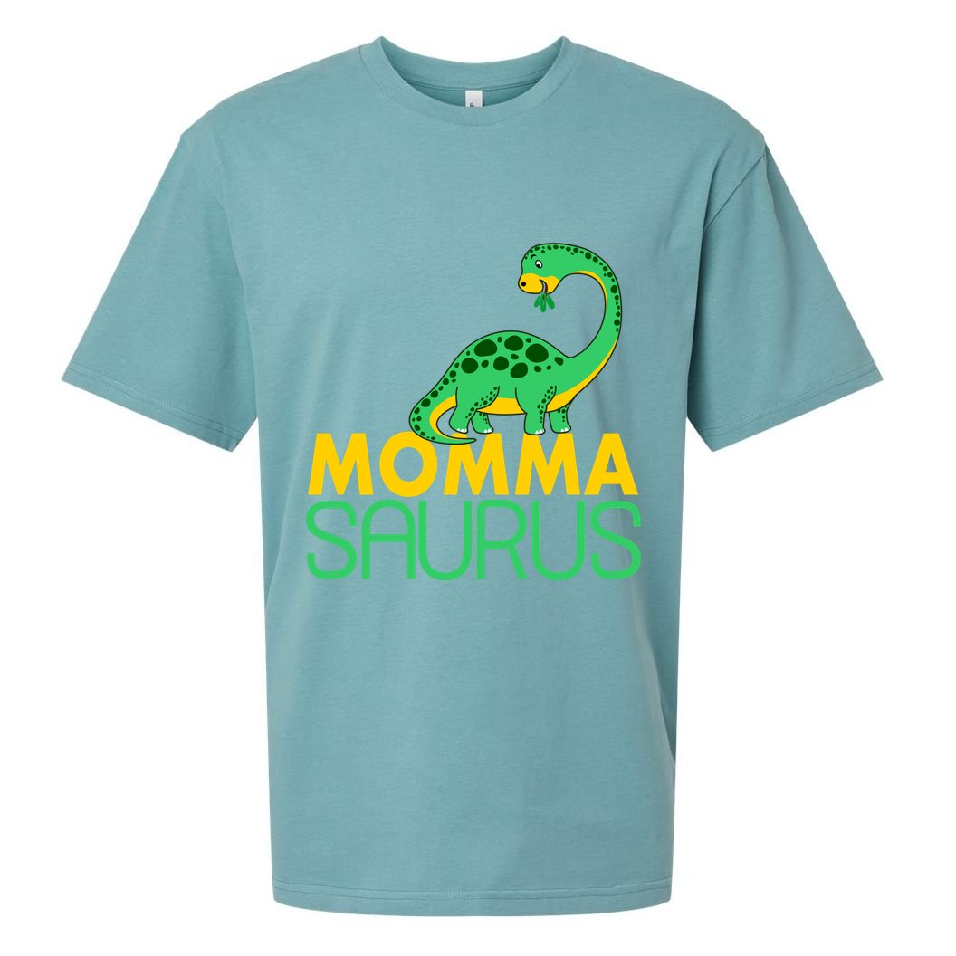 Momma Saurus Mommasaurus Dinosaur Cute Mom Sueded Cloud Jersey T-Shirt