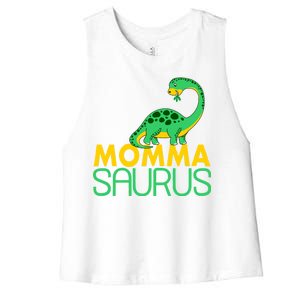 Momma Saurus Mommasaurus Dinosaur Cute Mom Women's Racerback Cropped Tank