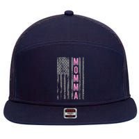 Momma Vintage USA Flag 7 Panel Mesh Trucker Snapback Hat