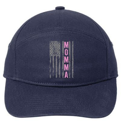 Momma Vintage USA Flag 7-Panel Snapback Hat