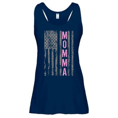 Momma Vintage USA Flag Ladies Essential Flowy Tank