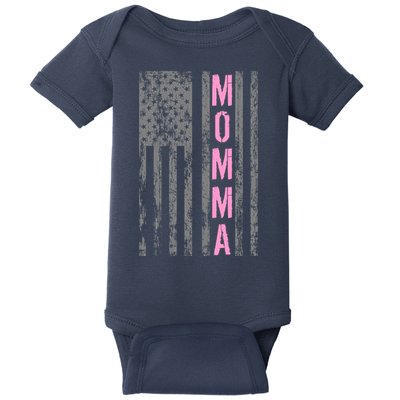Momma Vintage USA Flag Baby Bodysuit