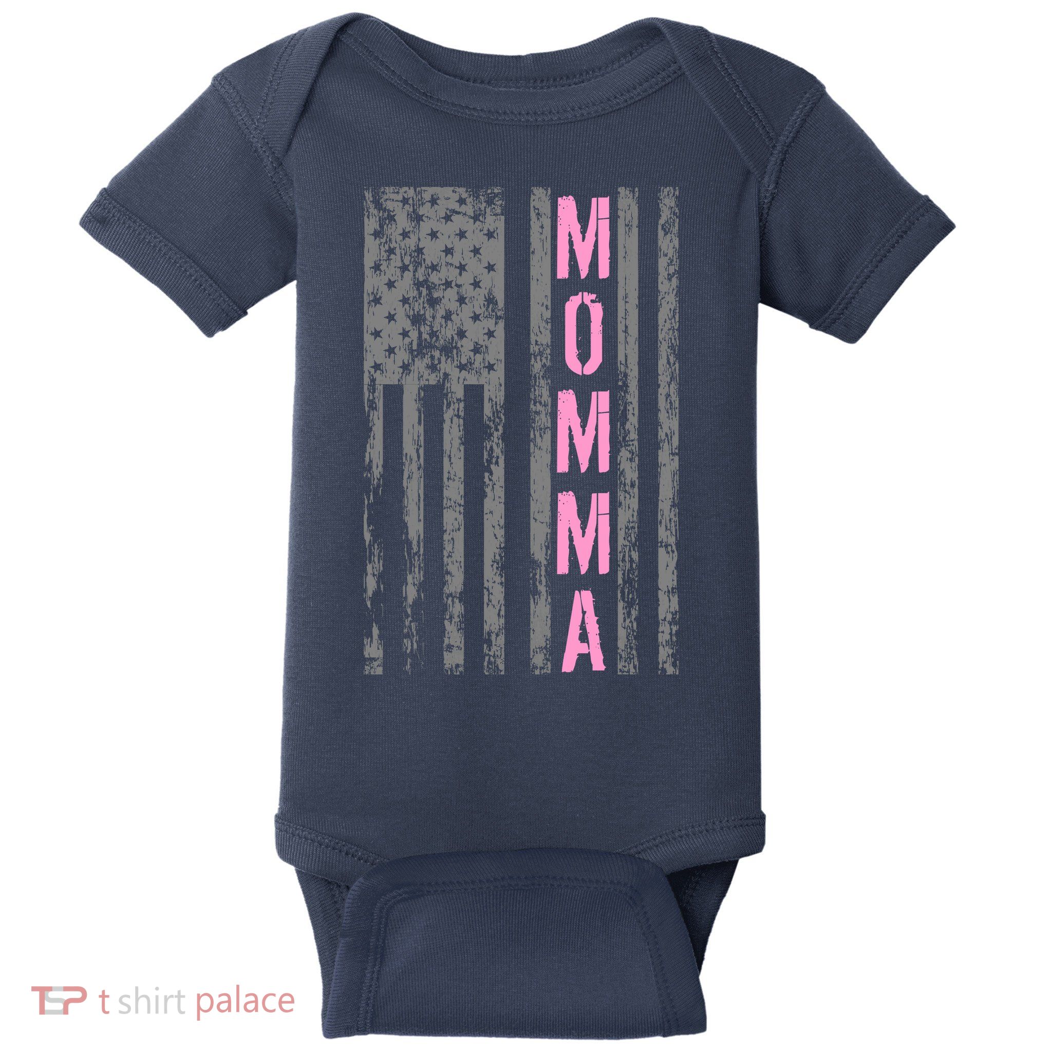 Momma Vintage USA Flag Baby Bodysuit