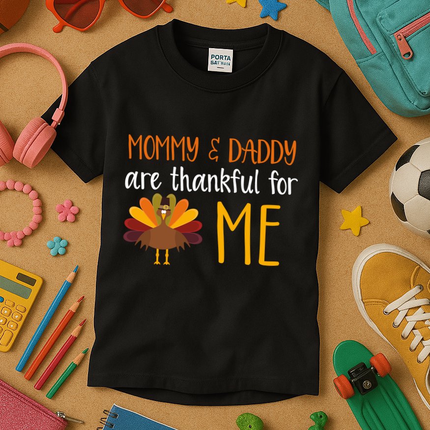 Mommy And Daddy Are Thankful For ME Kids T-Shirt