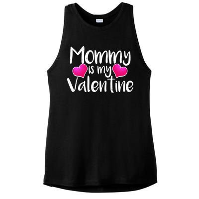 Mommy Is My Valentine Ladies PosiCharge Tri-Blend Wicking Tank