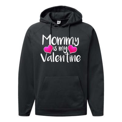 Mommy Is My Valentine Performance Fleece Hoodie