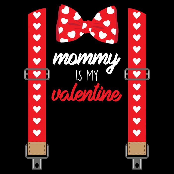 Mommy Is My Valentine Cute Bow Tie Suspenders Performance Shirt