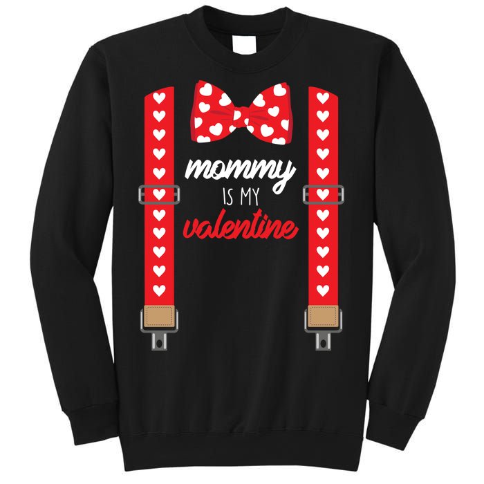 Mommy Is My Valentine Cute Bow Tie Suspenders Sweatshirt