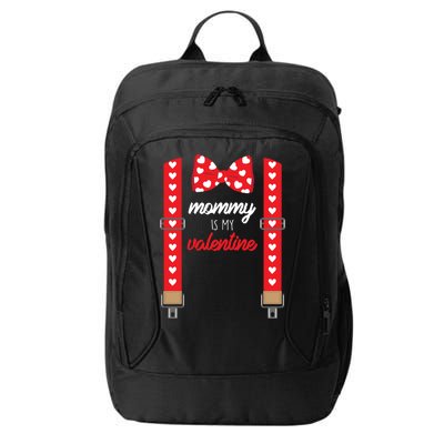 Mommy Is My Valentine Cute Bow Tie Suspenders City Backpack