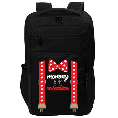 Mommy Is My Valentine Cute Bow Tie Suspenders Impact Tech Backpack