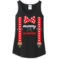 Mommy Is My Valentine Cute Bow Tie Suspenders Ladies Essential Tank