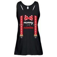 Mommy Is My Valentine Cute Bow Tie Suspenders Ladies Essential Flowy Tank