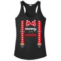 Mommy Is My Valentine Cute Bow Tie Suspenders Ladies PosiCharge Competitor Racerback Tank