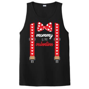 Mommy Is My Valentine Cute Bow Tie Suspenders PosiCharge Competitor Tank