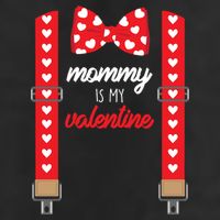 Mommy Is My Valentine Cute Bow Tie Suspenders Hat