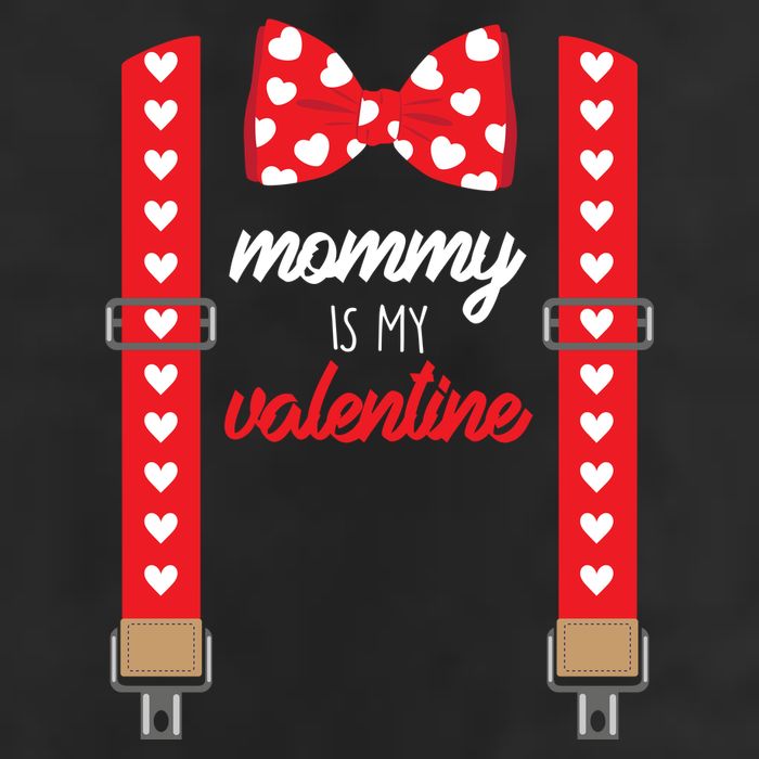 Mommy Is My Valentine Cute Bow Tie Suspenders Hat