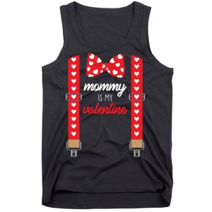 Mommy Is My Valentine Cute Bow Tie Suspenders Tank Top