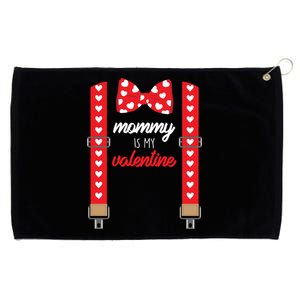 Mommy Is My Valentine Cute Bow Tie Suspenders Grommeted Golf Towel