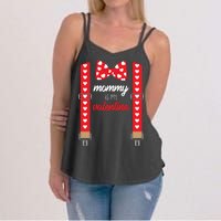 Mommy Is My Valentine Cute Bow Tie Suspenders Women's Strappy Tank